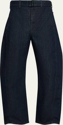 Christophe Lemaire Mens Denim Twisted Belted Pants