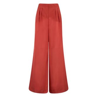 Alberta Ferretti High-waisted Wide Trousers - female - Alberta Ferretti - Wide Trousers - Red - L - Trousers