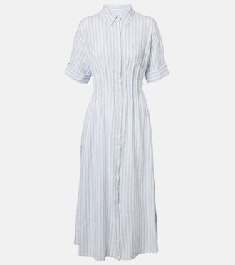 Velvet Saron striped cotton and linen shirt dress