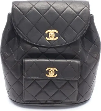 Chanel Black Leather Backpack (Pre-Owned)