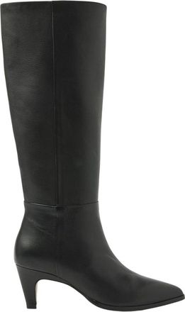 VIA VAI Lina Perri zwarte hoge laarzen - Dames - Laarzen met Hak - Zwart - 39 EU - Leer - Schoenen