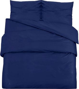 Berkfield Home Duvet Cover Set Navy Blue 155x220 cm Light-weight Microfiber