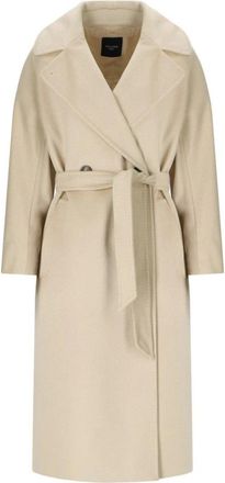 Max Mara Resina Belted Coat - Dames - Jas met riem - Beige - S - Wol - Jassen