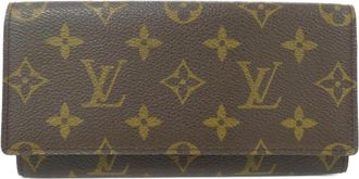 Louis Vuitton Marron Coated Canvas Long Bill Wallet (Bi-Fold) (Pre-Owned)