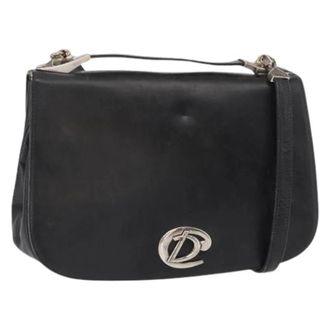 Dior Pre-owned Shoulder Bags, female, Black, Size: ONE SIZE Pre-owned Vintage Leather Hand Bag