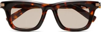 Ermenegildo Zegna Occhiali da sole cat-eye con effetto tartarugato - Marrone