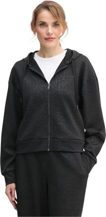 DKNY Knit Jacket - Dames - Vesten met rits - Zwart - XS - Polyester - Hoodies & sweatvesten