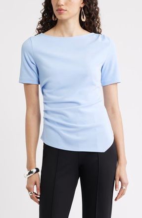 Nordstrom Asymmetric Gathered Tee in Blue Strata at Nordstrom, Size Xx-Small