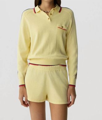 Guest In Residence Relay Athletic Stripe Polo In Mist