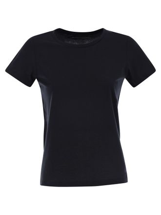 Majestic Crew Hals kurzärmeligte Baumwoll -T -Shirt