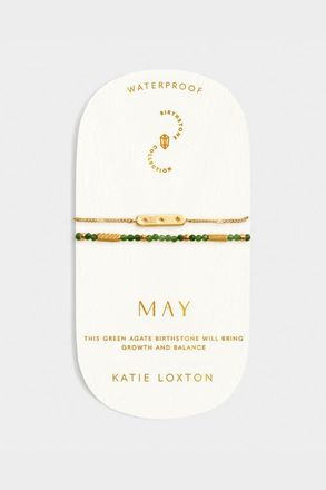 Katie Loxton Birthstone Bracelet May in Green Agate at Nordstrom