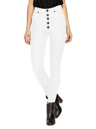 HyBrid & Company Womens Super Stretch 5 Button Hi Waist Skinny Jeans P43252SKX White 22