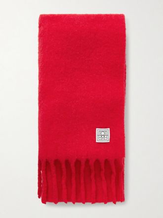 Toteme Sciarpa In Misto Alpaca Con Frange Fuzzy - Rosso