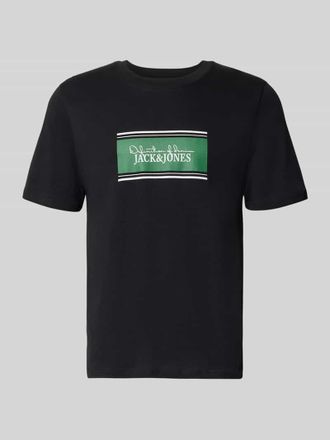 Jack & Jones Regular Fit T-Shirt mit Logo-Print Modell Buster in Black, Gr&ouml;&szlig;e XXL