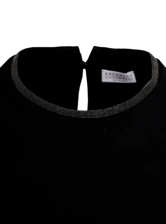 Brunello Cucinelli Monile-Embellished Cotton T-Shirt - Black