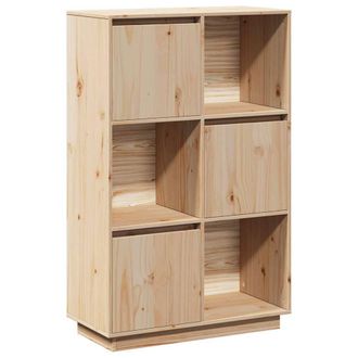 Berkfield Home Highboard 74x35x117 cm Solid Wood Pine in Light Tan | Size: 74 x 35 x 117 cm