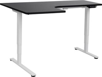 Beliani Beliani - Electric Adjustable Left Corner Desk Modern L-Shaped 160 x 59 cm Black Top and White Base Destines