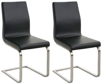 Clp Clp - Set De 2 Sillas De Comedor Belfort En Polipiel Negro