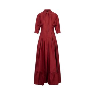 Max Mara Shirt Dresses, female, Red, Size: 2XS Cera Fit-and-Flare Dress