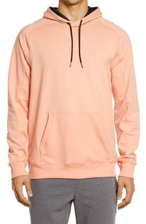 Zella Mens Fleece Hoodie in Coral Shrimp Melange at Nordstrom, Size Large