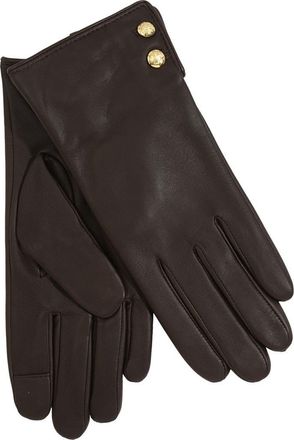 Lauren Ralph Lauren Leather 2-Button Touch Glove in Country Brown at Nordstrom, Size Small