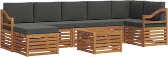 vidaXL Conjunto De Sof&aacute;s De Exterior 8 Uds. Natural Y Antracita Vidaxl