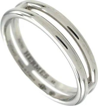 Herm&egrave;s White Gold White Gold (18K) Band Ring (Pre-Owned)