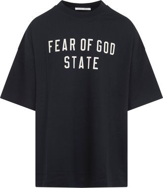 Fear of God Jet Black Cotton 90s Fit T-Shirt-Uomo