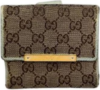 Gucci Pre-owned Vintage Monogram Portemonnee - Dames - Vintage Accessoires - Beige - ONE Size - Leer - Vintage