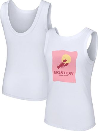 Lusso Womens Lusso Style White Boston Red Sox Lindy Tank Top at Nordstrom, Size Xx-Large