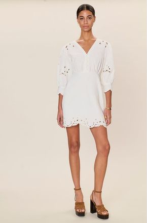 Rebecca Taylor Rachelle Button Front Dress in Ivory at Nordstrom, Size 4