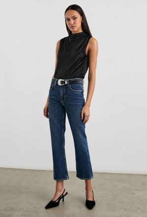 Rails Kaleen Sleeveless Mock Neck Top In Black