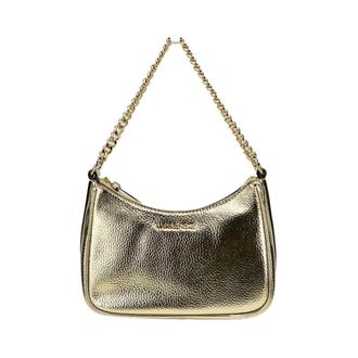 Michael Kors Metallic Leather Shoulder Bag - Dames - Tassen - Geel - Maat: ONE Size Leer