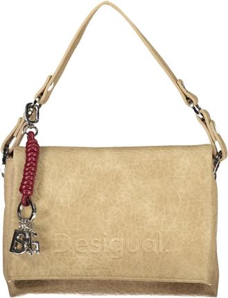 Desigual Half Logo Bag Venecia 4.0 - Dames - Schoudertassen - Beige - ONE Size - Polyester - Tassen