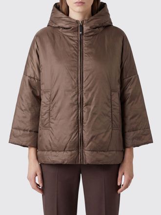Max Mara Piumino corto con cappuccio in tessuto tecnico e spalle cadute