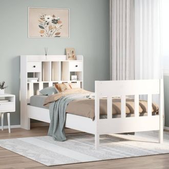 Berkfield Home Bed Frame without Mattress White 75x190 cm Small Single Solid Wood Pine