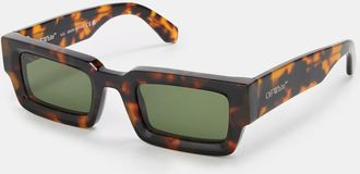 Off-white Mens Accessories Off White Lecce Rectangle Full Rim Sunglasses in Havana/Green - One Size
