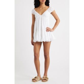 BDG Belle Cotton Romper in White at Nordstrom, Size X-Small