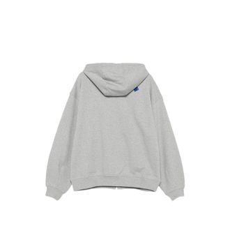 Ader Error Zip-Up Cotton Jersey Hoodie - Gray
