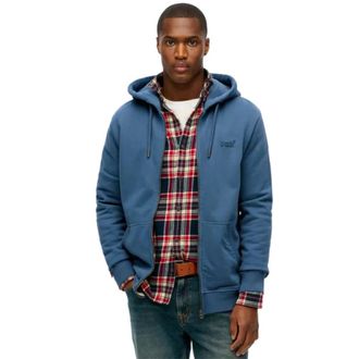 Superdry Essential Sweat - Heren - Vesten met rits - Blauw - M - Hoodies & sweatvesten