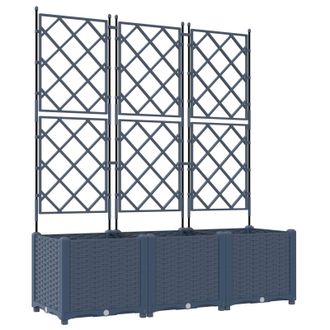 vidaXL Vidaxl - Maceta De Jard&iacute;n Con Enrejado 3 Pcs Gris 120 X 40 X 143 Cm Pp