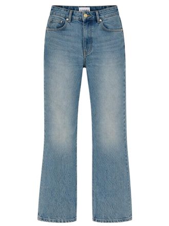 Ganni Flare Fit Cotton Jeans - Blue