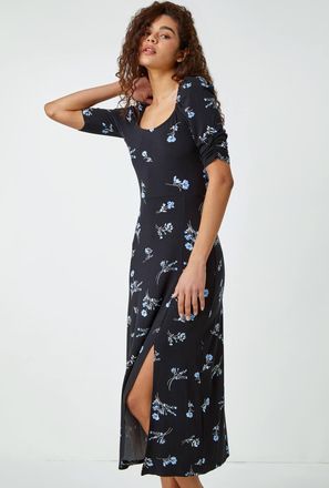 Roman Floral Square Neck Maxi Dress