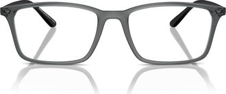 Emporio Armani 56mm Rectangle Optical Glasses in Shiny Black /Demo Lens at Nordstrom