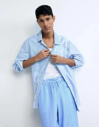 Desigual Pantaloni lunghi a righe blu