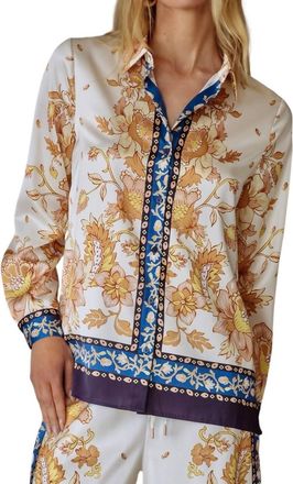 Skies Are Blue Clothing Silky Button Up Blouse In Ivory By Skies Are Blue