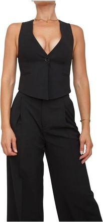 Twinset V-hals Geknoopte Gilet - Dames - Jassen - Zwart - Maat: S Viscose
