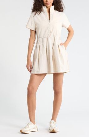 Zella Nylon Pleated Fit & Flare Dress in Grey Moonbeam at Nordstrom, Size Xx-Large