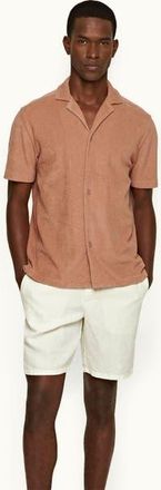 Orlebar Brown Cornell Linen Easy Tailored Fit Washed Linen Shorts in Sandbar at Nordstrom, Size 36