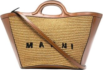Marni Woven Tote Bag - Dames - Shoppers - Bruin - ONE Size - Tassen